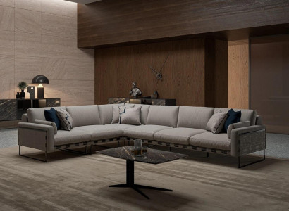 Complete Corner sofa L-shape Living room Coffee table Set 2pcs Modern Furnishings